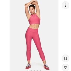 Outdoor Voices Pink Flamingo Performance Leggings   Size Large